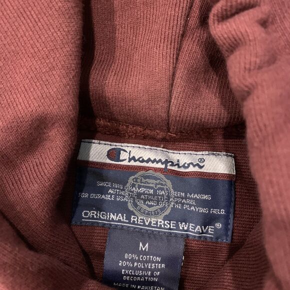 Champion Harvard Hoodie Adult Medium Maroon Reverse Weave Cut Neck Pullover - Picture 5 of 8